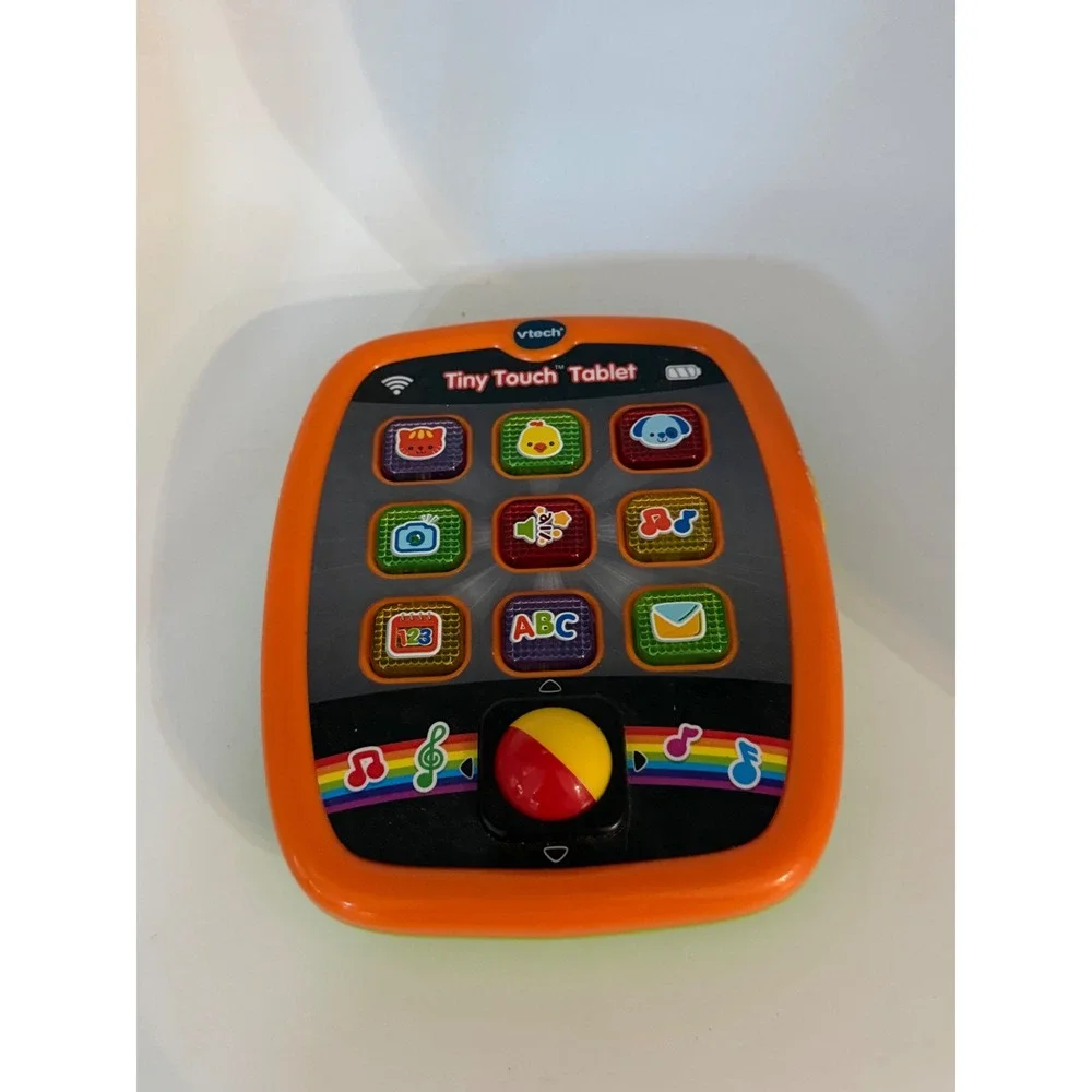 VTech Tiny Touch Tablet Orange Learning Toy Light Up Music Numbers Letters Works